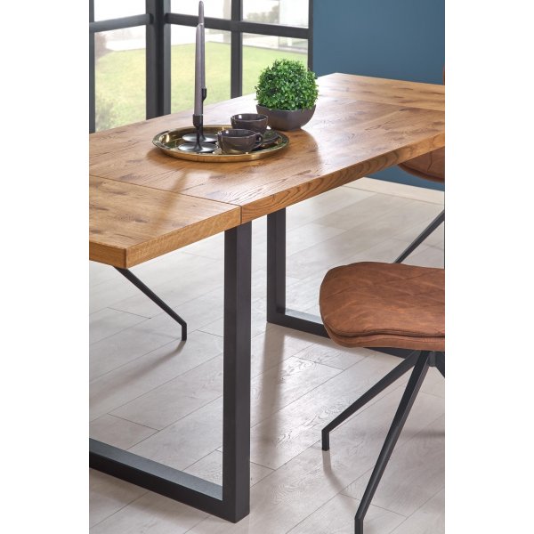 Table  manger Apollo 126-206 cm - Chne/noir