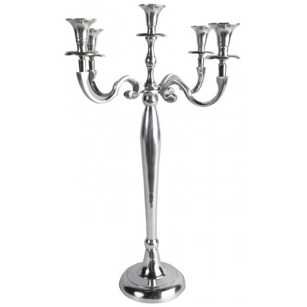 Mozart Kandelaber Hjd 60 cm fr 5 ljus - Silver