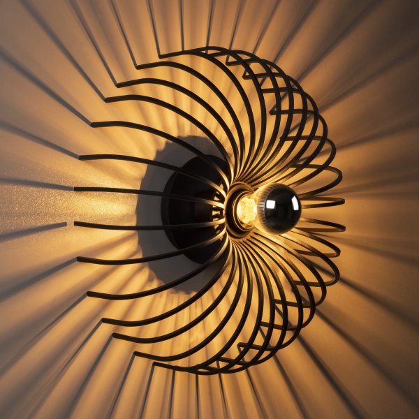 Aspendos wandlamp N-645 - Zwart