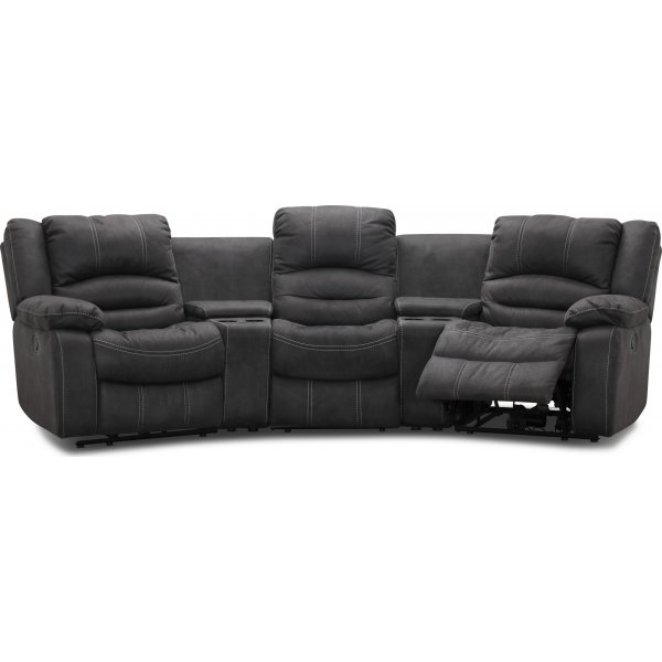 Kensington elektrisk 3-sits soffa med ställbart nackstöd - Grå Kensington elektrisk 3-sits soffa med ställbart nackstöd - Grå