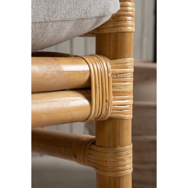 Fauteuil cann - Gris clair/Naturel