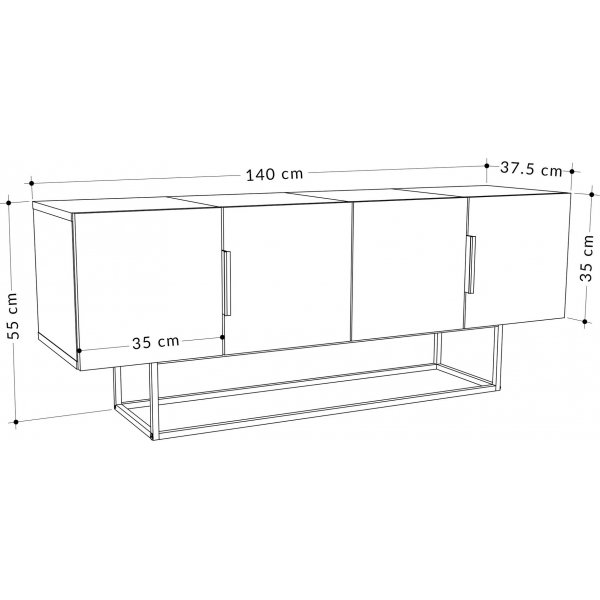 Tontini TV-bänk - Grå/vit/mocha Tontini TV-bänk - Grå/vit/mocha