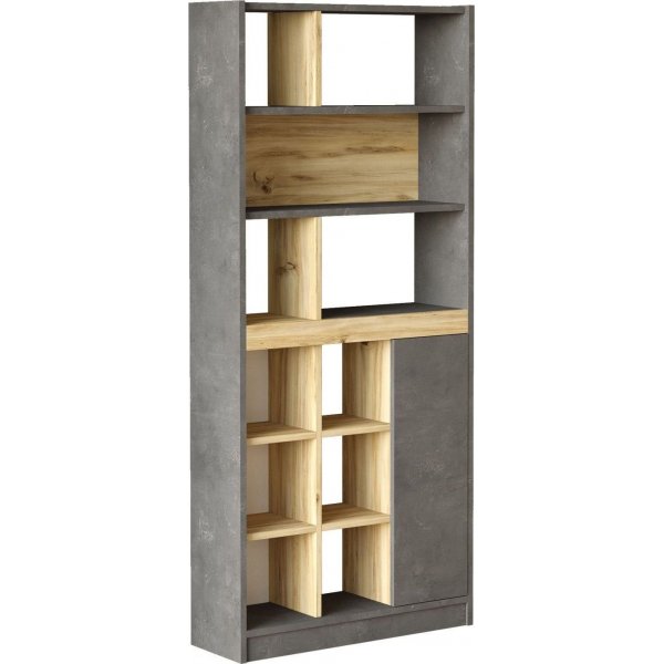 Luvio bokhylla 20 - Ek/silver Luvio bokhylla 20 - Ek/silver