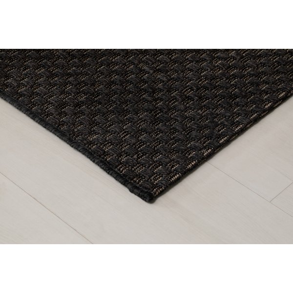 Pampero plat geweven vloerkleed Donkergrijs