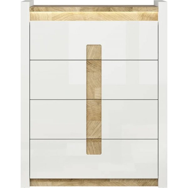 Commode Alameda 97 x 123 cm - Blanc/chêne Commode Alameda 97 x 123 cm - Blanc/chêne