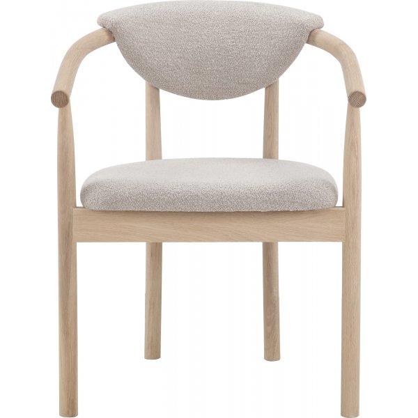 Ryan matstol - Beige boucle/vitpigmenterad ek Ryan matstol - Beige boucle/vitpigmenterad ek