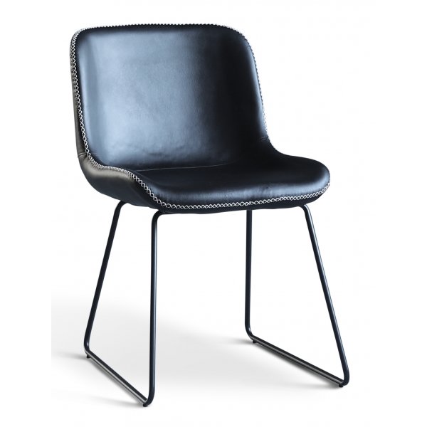 Texas matgrupp med 6 st Texas matstolar Svart PU + Texas matbord betong 180x90 cm