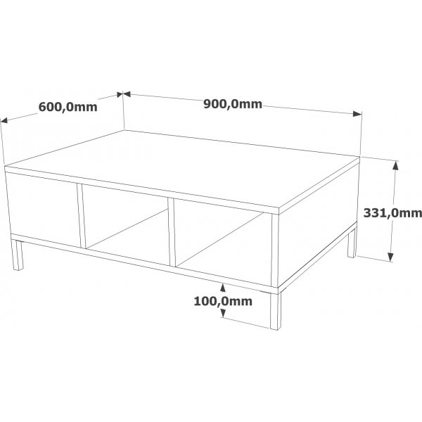 Rialto soffbord 90 x 60 cm - Furu/antracit Rialto soffbord 90 x 60 cm - Furu/antracit
