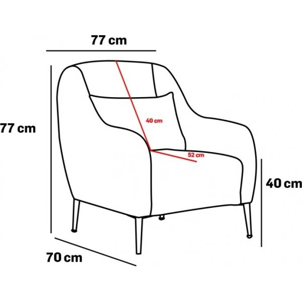 Fauteuil Simena - Gris/or Fauteuil Simena - Gris/or